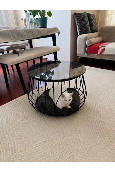 MOVIRA HOME Kedi Yataklı Dekoratif Orta Sehpa