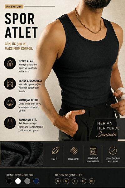 Livik Erkek Halter Yaka Sporcu Likralı Atlet