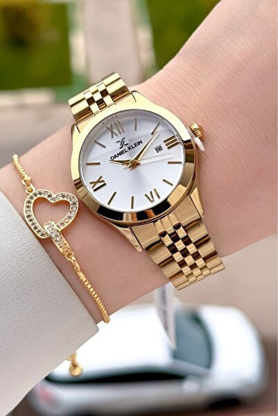 Daniel Klein Gold Color 32 mm Women's Wristwatch with Gift Packaging