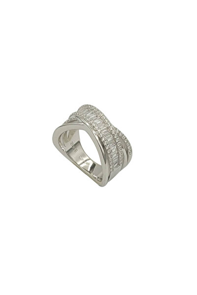 Eylül silver Inel de argint placat cu rodiu cu zirconiu-001