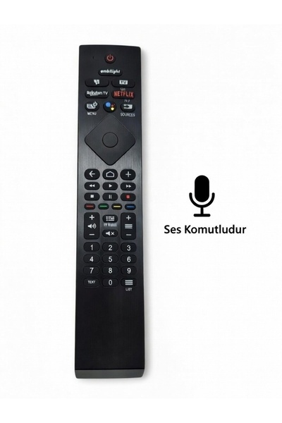 ZEYar Teknoloji Philips PUS Serisi Uyumlu Ses Komutlu Android TV Kumandası (B...