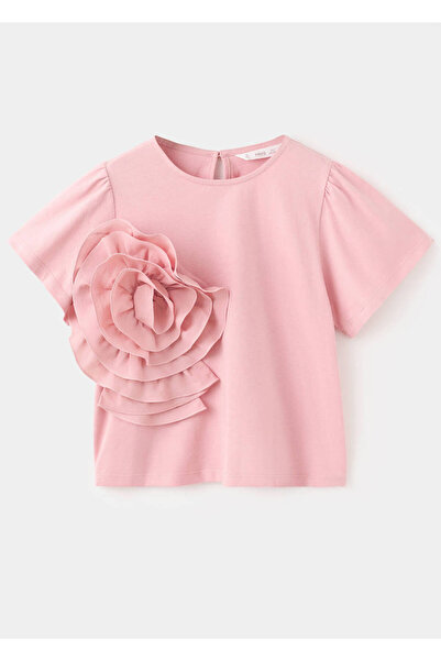 MANGO Kids Kabartmalı çiçek desenli tişört