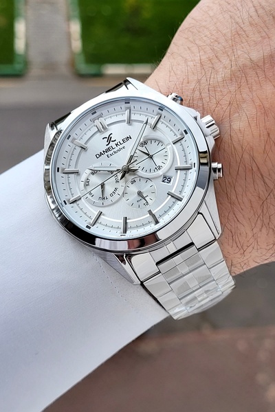 Daniel Klein Silver Color 44 mm Gift Boxed Inner Gauges Active Men's Wristwatch