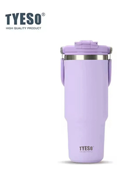 Tyeso ROAM 2.0 thermos mug with straw and handle, vacuum insulation, anti-lea...