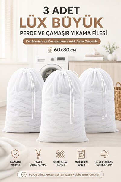 MorBebe 3 bucăți de lux mare 60x80 perdea și plasă de rufe