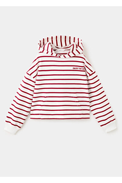 MANGO Kids Çizgili kapüşonlu sweatshirt