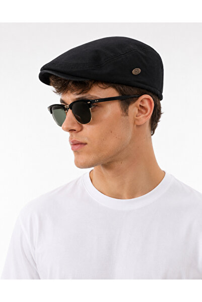 Zeramine 2024 Siyah Erkek London Kasket – Yazlık Flat Cap İngiliz Şapka Modeli