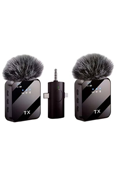 DP -M38 Wireless 3IN1 (Kablosuz Mikrofon) Type-C - Lightning -3,5mm Jak Çiftl...