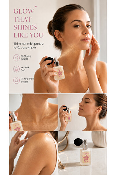 world of beauty Glitter essence pentru fata si corp, Auriu, Aspect stralucito...