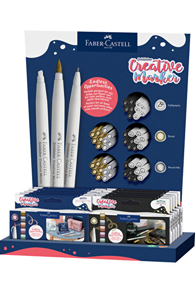 Faber Castell DISPLAY FESTIVE SELECTION MARKERS CREATIVE GOLDFABER 10 SETS + ...