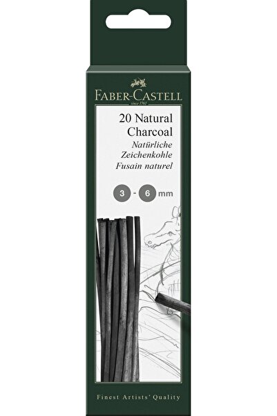 Faber Castell Cutie 20 bucăți cărbune de desen PITT monocrom 3-6mm FABER-CASTELL