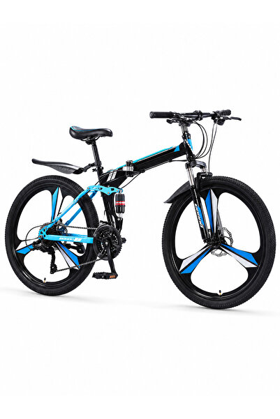 Ehi 26-Inch Blue Adult Mountain Bike with Dual Suspension, 21-Speed Gear Syst...