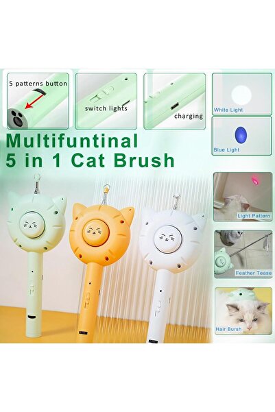 Arabest 5-in-1 Cat Brush, Pet Hair Cleaner, Grooming Tool with Release Button...