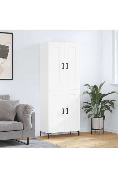 Concept Dulap înalt, alb, 69,5x34x180 cm, lemn compozit