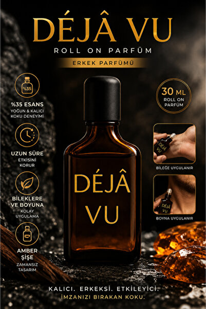 Bo Essences Dejavu Roll On Parfüm 30 ml – Erkek Parfümü – Amber Şişe – %35 Esans