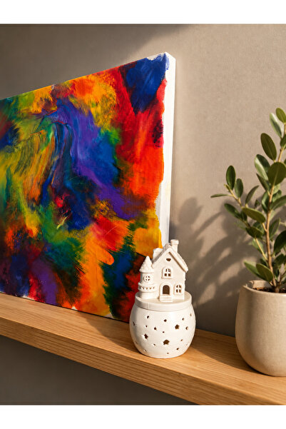 MSVstudio3d Masal Evi Dekoratif Oda Lambası (10x7cm)| LED Mum Hediyeli ✨