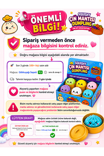 Gökkuşağı Sepeti Çin Mantısı Dumpling Squishy Sürpriz Oyuncak(Ürün ismi değil...