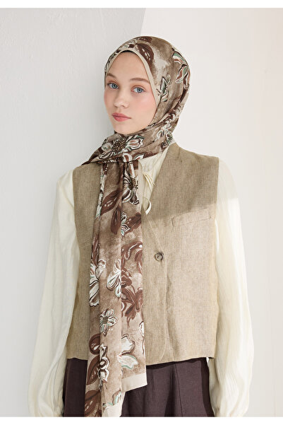 Freshscarfs Jasmine Floş Viskon Şal Bej