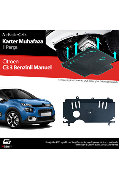 S Dizayn S-Dizayn Citroen C3 Benzin Manuel Vites Çelik Karter Muhafaza Koruma...