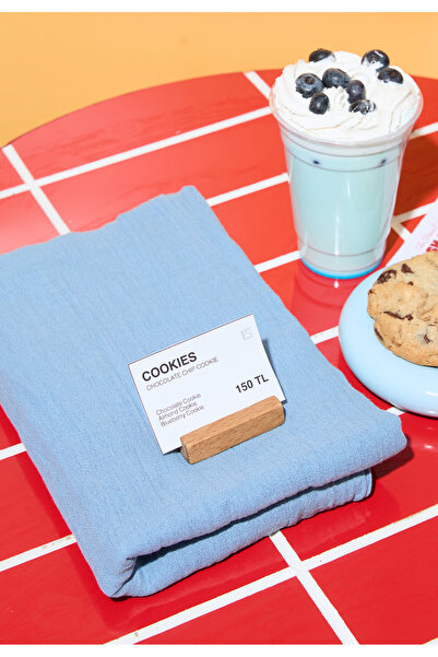 Freshscarfs Pamuklu Keten Şal Blueberry Cloud Frappe