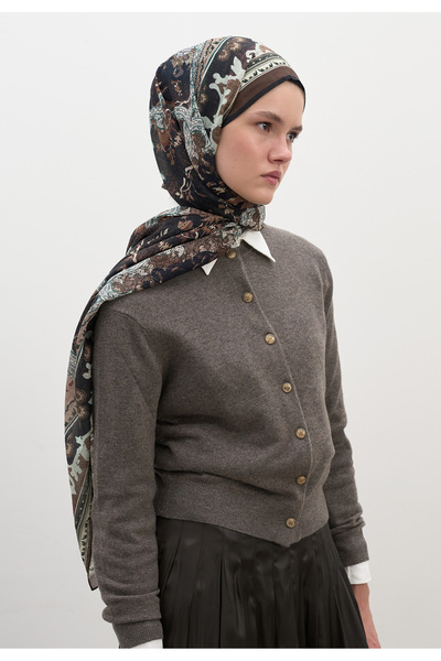 Freshscarfs Siyah Arıane Desen Şal