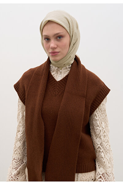 Freshscarfs Μπεζ βαμβακερό φουλάρι βισκόζης
