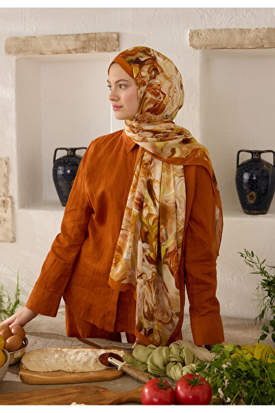 Freshscarfs Kiremit Nerıssa Desen Rami Şal