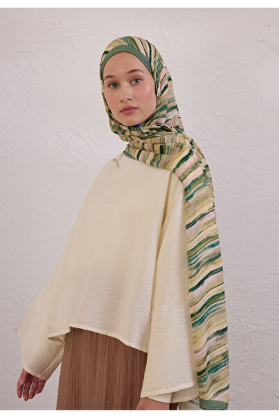 Freshscarfs Yaprak Deıa Desen Rami Şal
