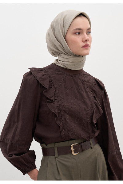 Freshscarfs Κασκόλ από βαμβάκι βιζόν και βισκόζη