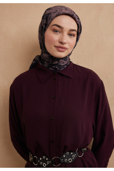 Freshscarfs Gülkurusu Freda Desen Pamuk İpek Eşarp