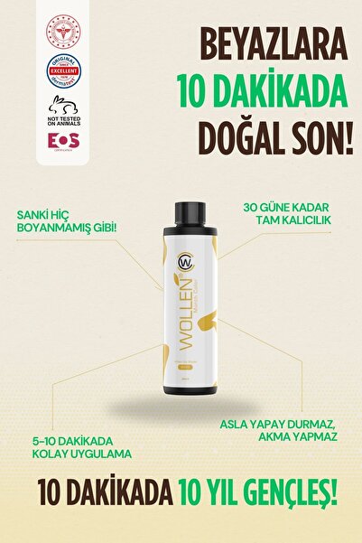 WOLLEN KOZMETİK Wollen Beyaz Saçlar Için Doğal Görünümlü Saç Boyası