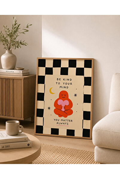 Boho wellness studio Tiny Joys Collection Be King To Your Mind Estetik Çerçev...
