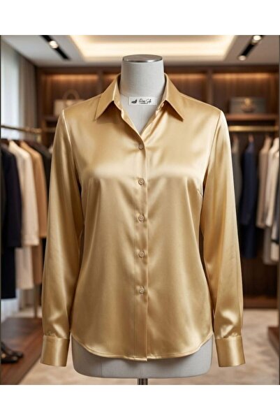 Pure Silk Atelier %100 Saf İpek Barış İpeği Gömlek - Klasik Yaka İpek Bluz