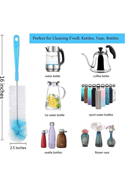 Arabest 8-Piece Bottle Cleaning Brush Set, Long Handle for Narrow Neck Beer &...