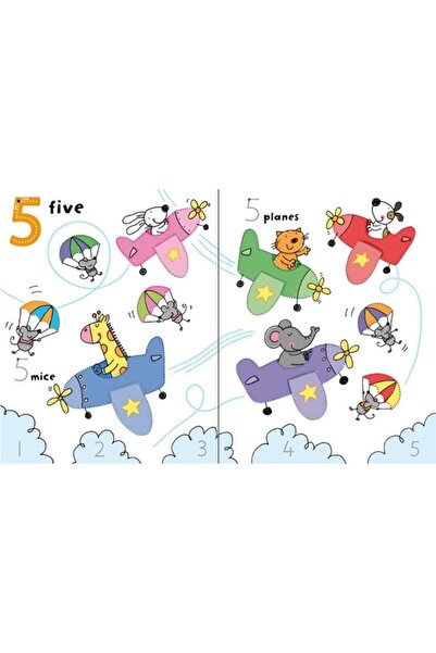Usborne Caiet de activități cu text scris și șters - Wipe-Clean 123