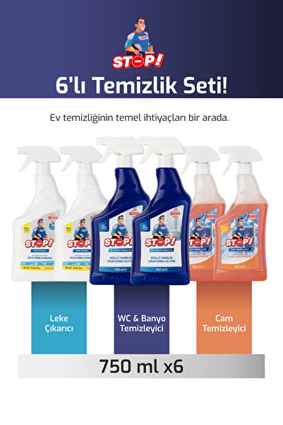 Zorlu Leke Seti 6 x 750 ML Leke,Wc&Tuvalet,Cam Temizleyici