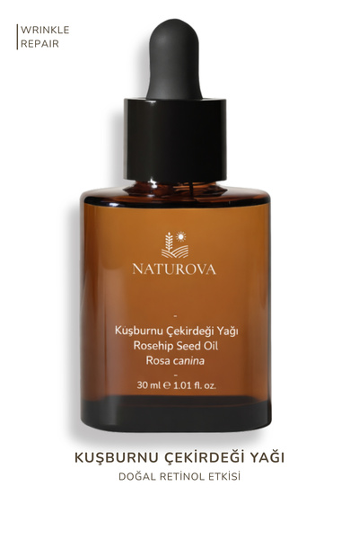 NATUROVA زيت بذور ثمر الورد المعصور على البارد نقي 100% 30 مل