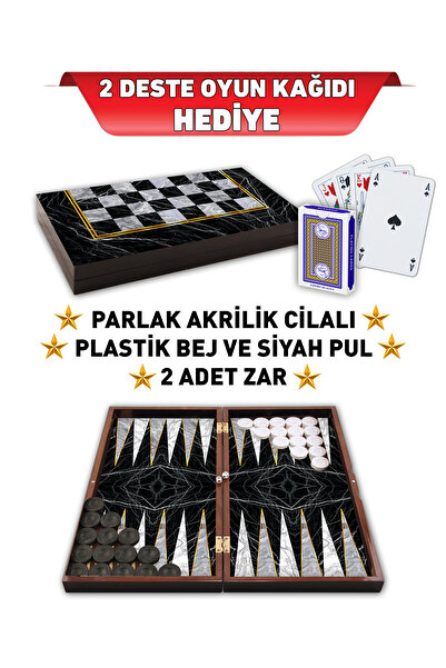 Alpsan Lotus Star Cafe Tavla Siyah Mermer