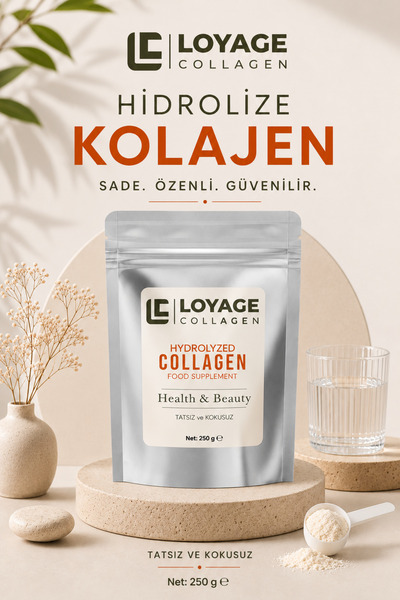 LOYAGE Highly Bioactive Double Hydrolyzed Pure Collagen Collagen 250Gr Doypack with Coffee Gift