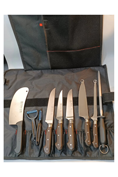 Sürbisa Çantalı Aşçı Gastronomi Handmade Bıçak Seti 9'lu Set