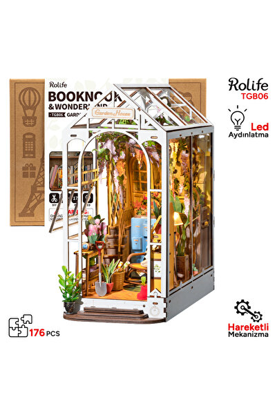Rolife TGB06 Garden House Kitap Köşesi Book Nook DIY Minyatür Maket Model Set...