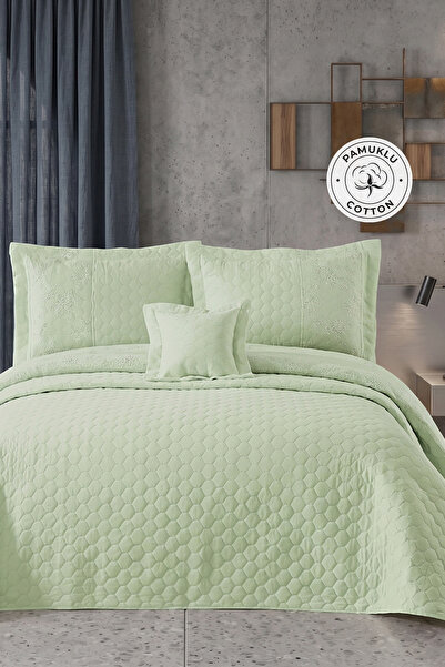 Evlen Home Collection Hayal Çift Kişilik Yatak Örtüsü Dantelli Kapitone Pike ...