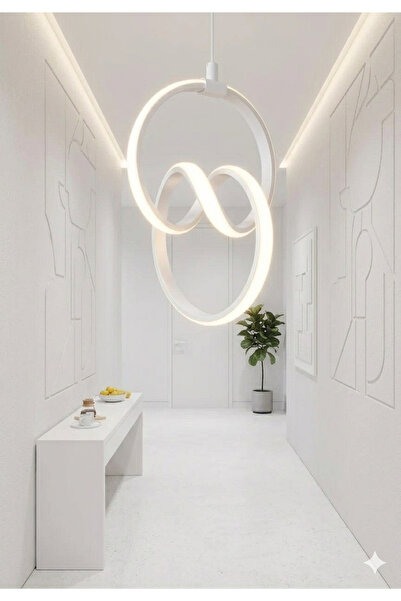 lüx aydınlatma Signature Venüs Modern Beyaz Led Avize Yatak Odası - Hol - Salon