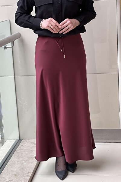 sentez giyim Sentez Luna Saten Volanlı Etek