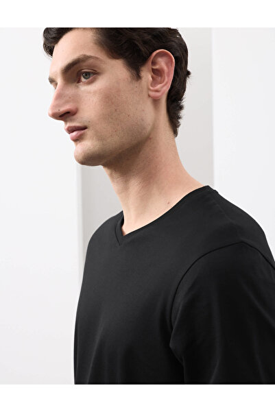 Marks & Spencer Yumuşak Dokulu V Yaka T-Shirt
