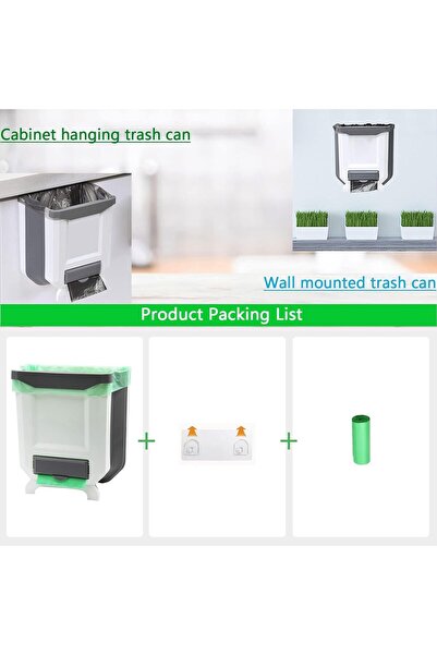 Arabest Collapsible Kitchen Trash Can 2 Gallon, Wall Mounted for Cabinet Door...