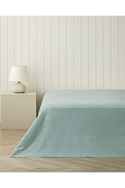 English Home Modern Grid Tek Kişilik Pike 150x220 cm Seledon