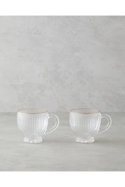 English Home Trails Cam 2'li Kupa 195 ml Şeffaf-Gold