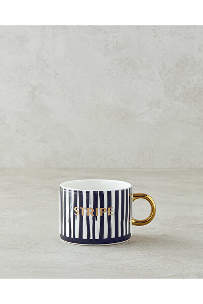 English Home All Stripe New Bone China Yılbaşı Kupa 345 ml Siyah - Beyaz