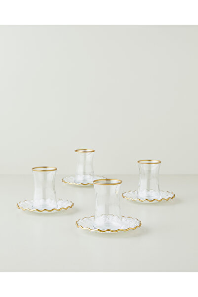 English Home Laccy Cam 8 Parça 4 Kişilik Çay Seti 170 ml Gold